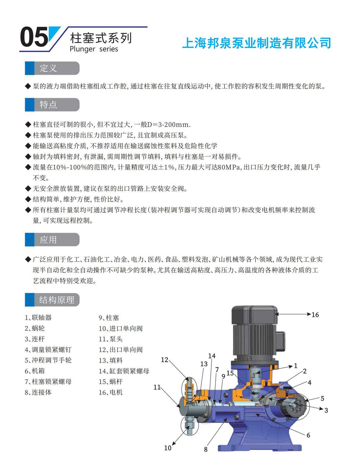 柱塞式計(jì)量泵廠家 Plunger type metering pump