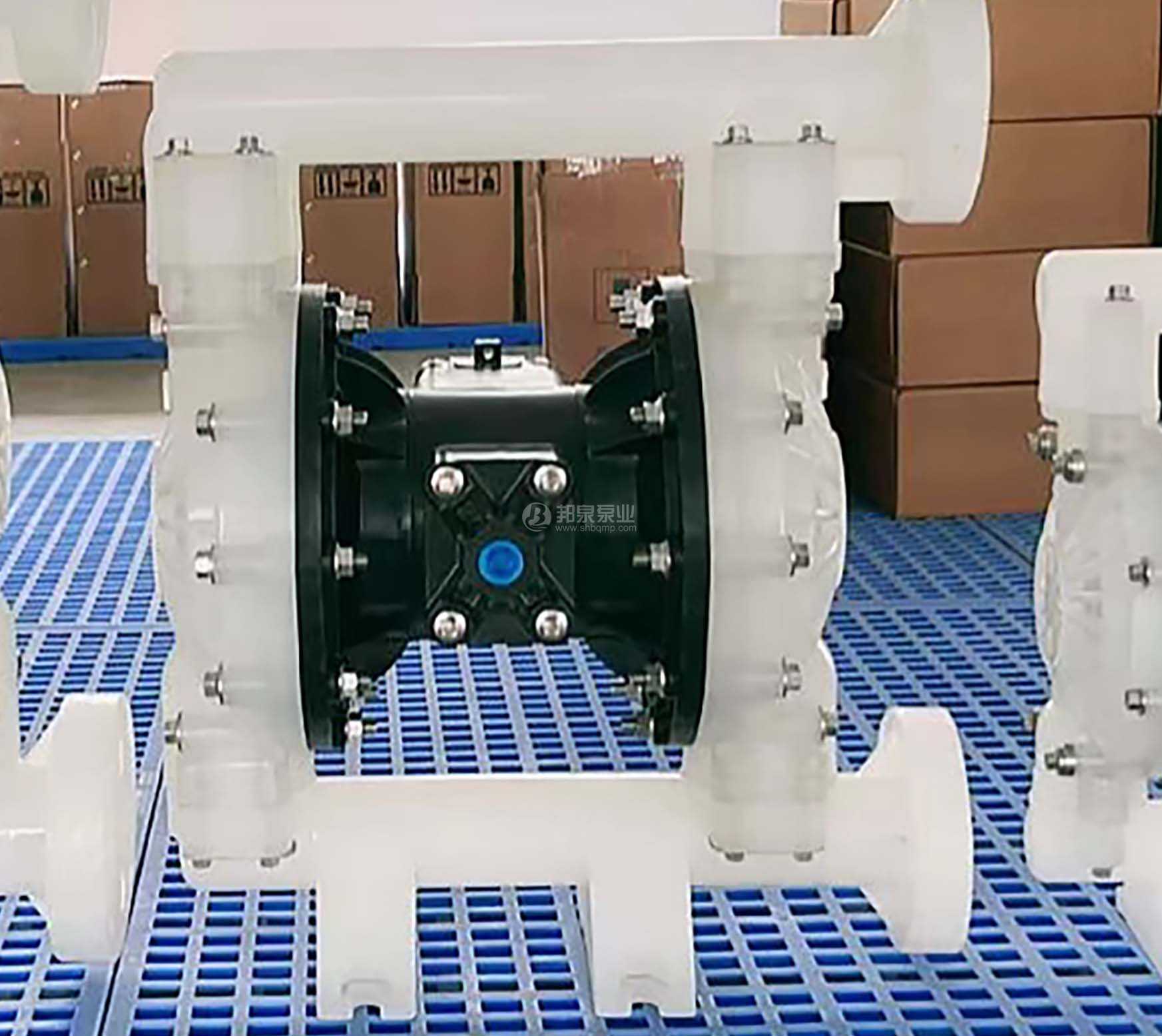 1.5寸法蘭接口中間體塑料泵體PVDF或PP塑料耐酸堿腐蝕氣動隔膜泵